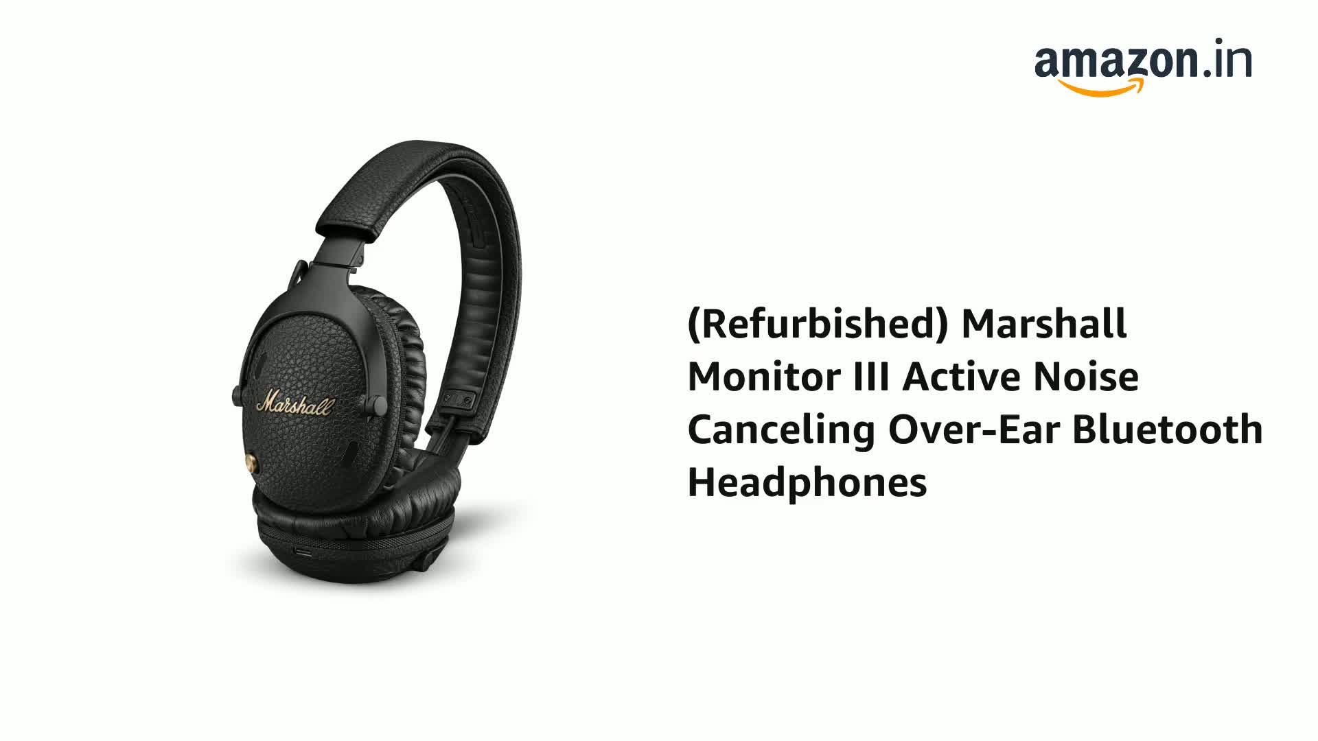 Refurbished) Marshall Monitor III Active Noise Canceling